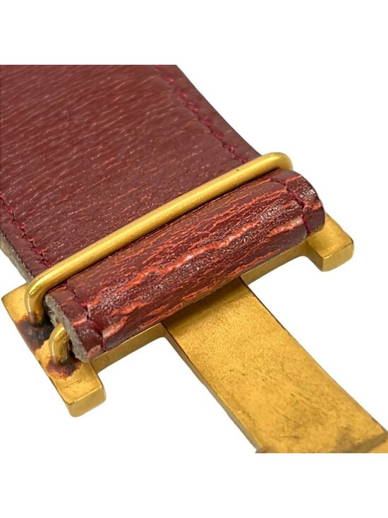 Hermes Belt 80 Bordeaux Brown Gold Reversible Leather